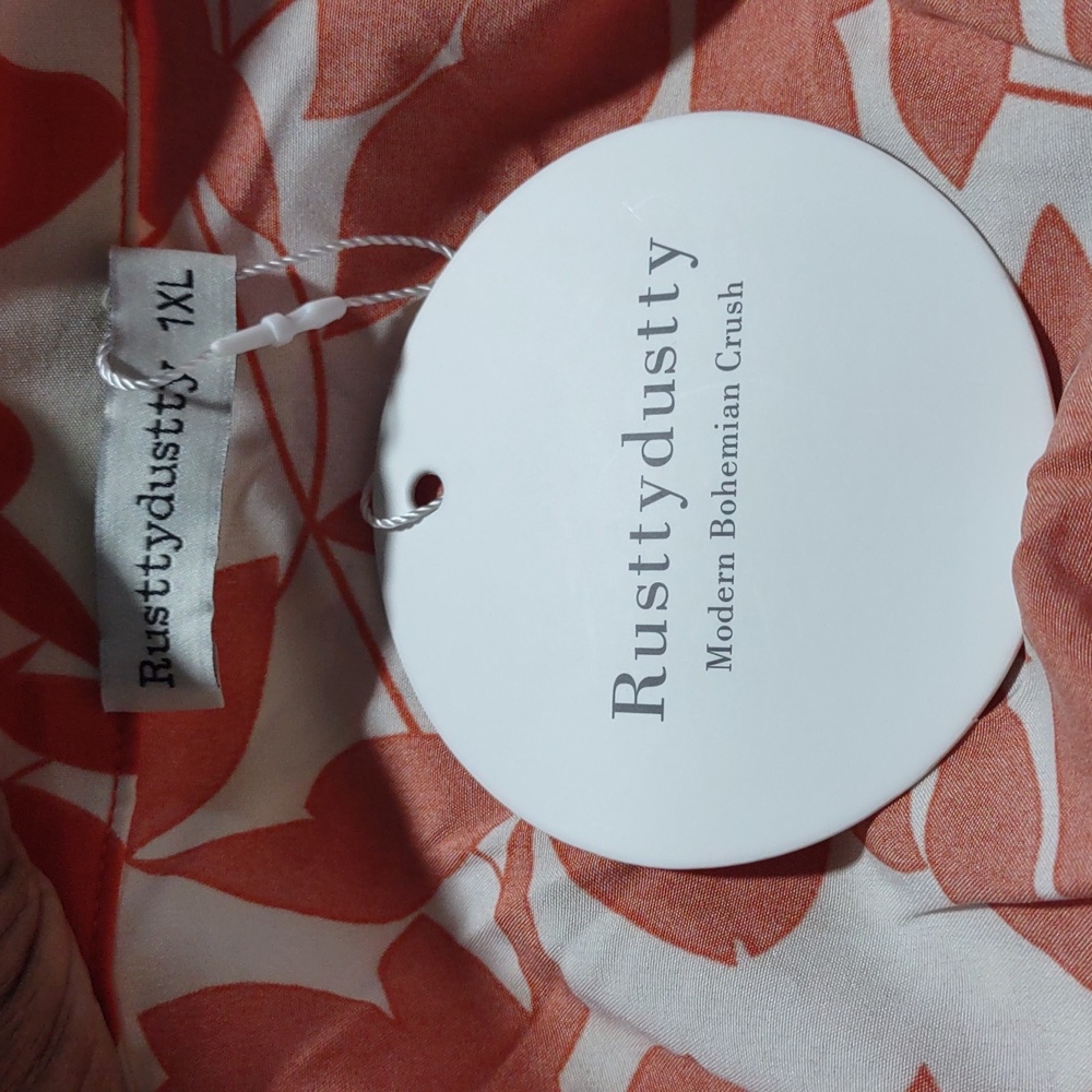 Rustty Dusty Printed Notched‎ Long Sleeve Maxi Dress Size 1XL - Picture 6 of 14